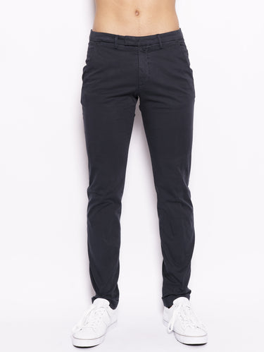 BRIGLIA 1949-Pantalone in Misto Cotone Blu-TRYME Shop