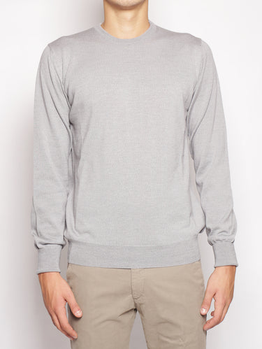 ALPHA STUDIO-Girocollo in Lana Merinos Grigio-TRYME Shop