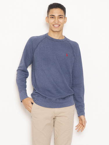 RALPH LAUREN-Felpa Girocollo Blu-TRYME Shop