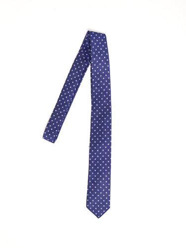 MANUEL RITZ-Cravatta in cotone 2232K506 173406 Pois Blu-TRYME Shop