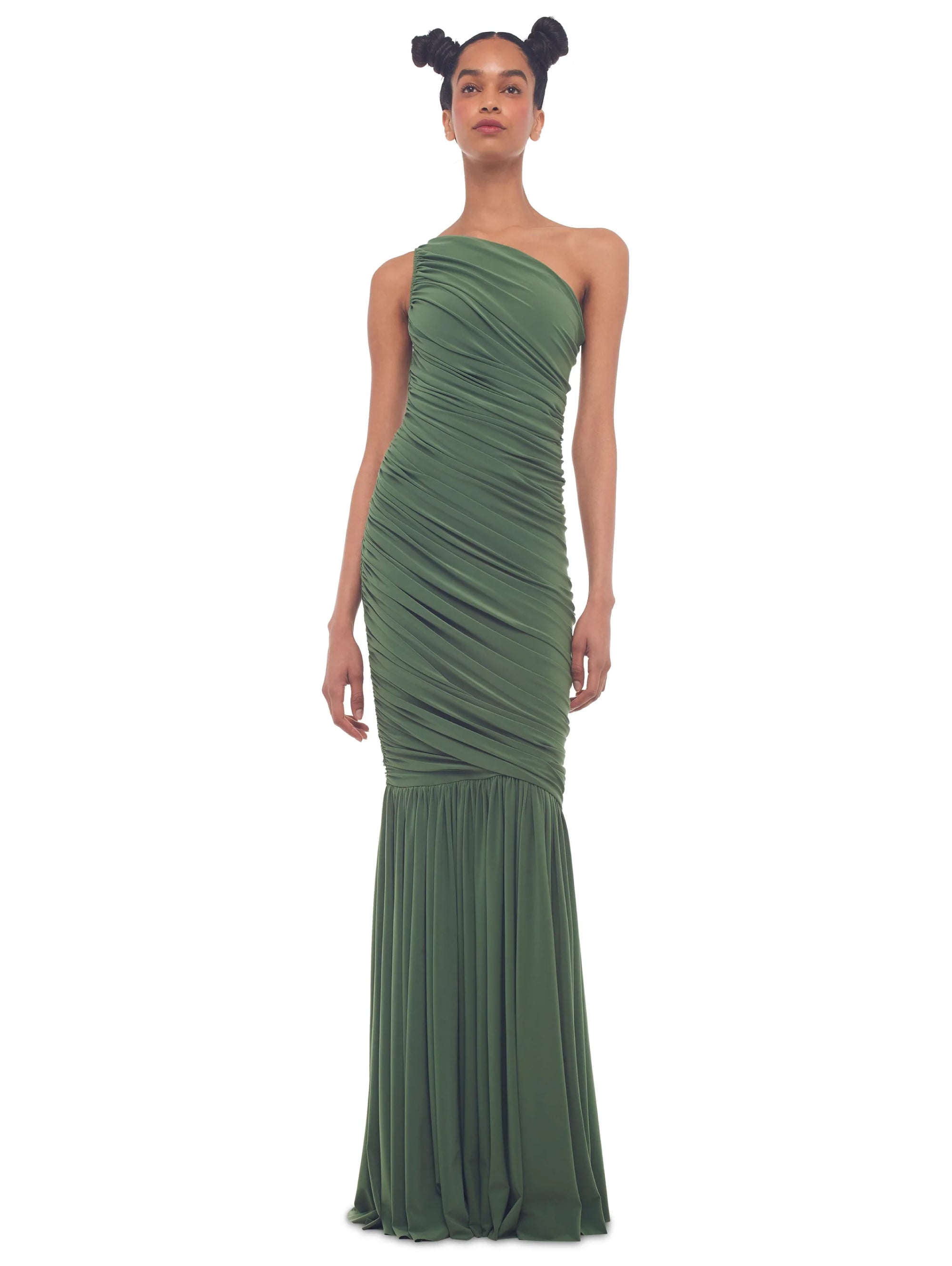 NORMA KAMALI - Green One-Shoulder Long Dress TRYME Shop NORMA KAMALI - Green One-Shoulder Long Dress TRYME Shop