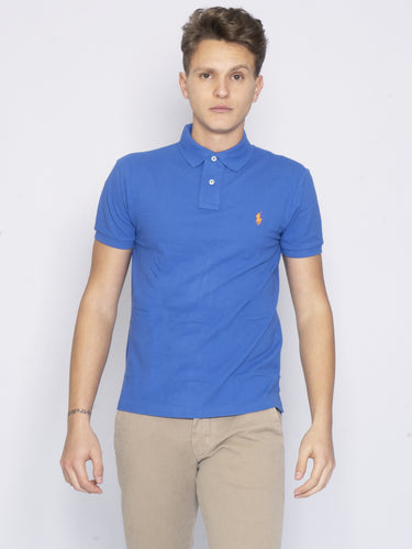 RALPH LAUREN-Polo in Piqué Blu Iris-TRYME Shop