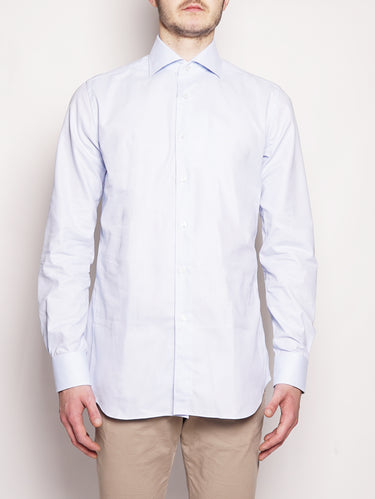XACUS-Camicia in Cotone Operato Celeste-TRYME Shop