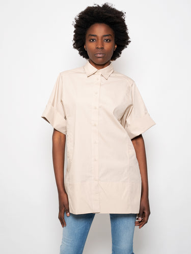 CLOSED-Camicia con Spacchi Beige-TRYME Shop