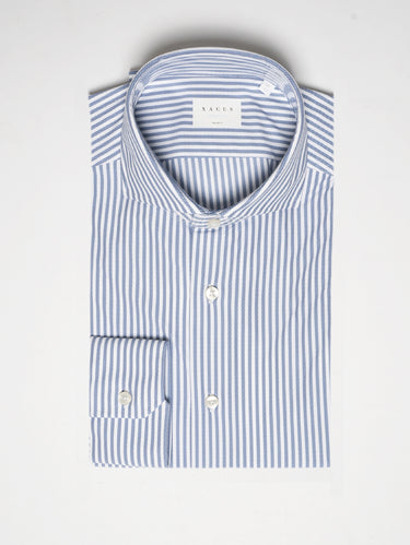 XACUS-Camicia a Righe Bianco/Blu-TRYME Shop