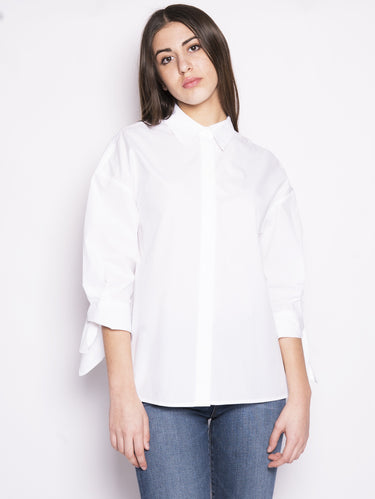 PINKO-Camicia con Fiocco Facile Bianco-TRYME Shop