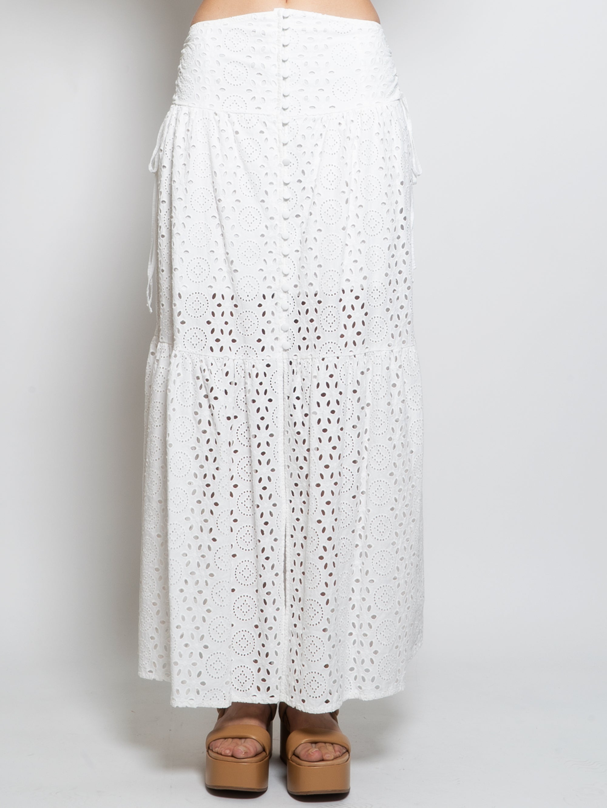 Longuette Gonna Pizzo Macramè Gonna Maxi In Pizzo Sangallo Con