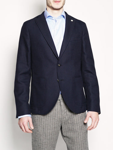 MANUEL RITZ-Giacca in misto lana Blu-TRYME Shop