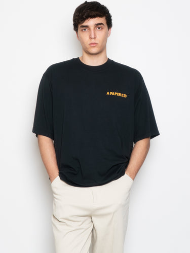 A PAPER KID-T-shirt con Micro Logo Nero-TRYME Shop
