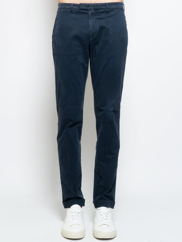 BRIGLIA 1949-Pantaloni Ventre Piatto in Slim Fit Blu-TRYME Shop