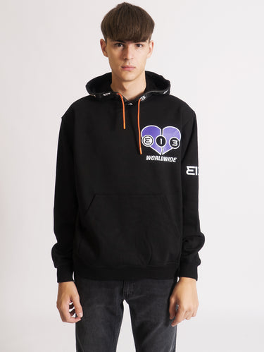 313-Felpa con Cappuccio Nero-TRYME Shop