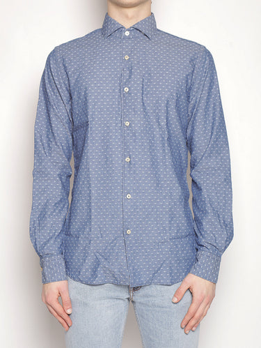 XACUS-Camicia in Cotone Indigo-TRYME Shop