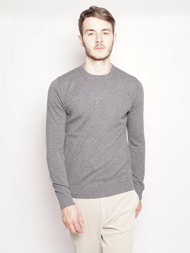 ALPHA STUDIO-Maglia Effetto Felpa Grigio-TRYME Shop