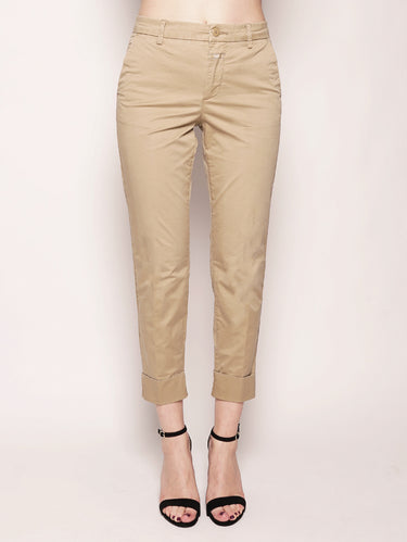 CLOSED-Chino in Cotone Elasticizzato Beige-TRYME Shop