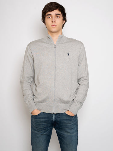 RALPH LAUREN-Maglia Full Zip Grigio-TRYME Shop