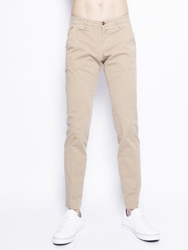 BRIGLIA 1949-Pantalone in Gabardine di Cotone Beige-TRYME Shop