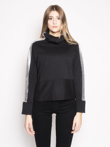 PINKO-Felpa con Inserto Metallico Fame Nero-TRYME Shop