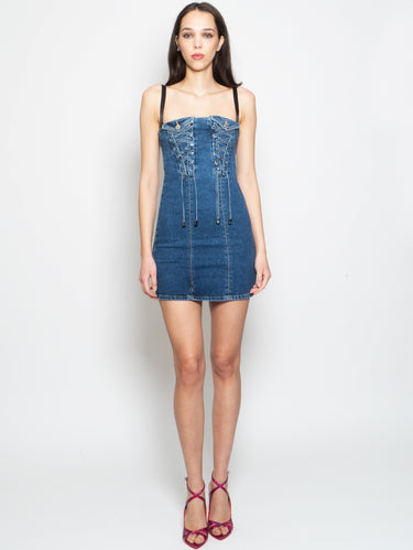 PINKO-Abito Corto Bustier Blu-TRYME Shop