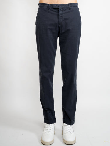 BRIGLIA 1949-Pantaloni in Drill di Misto Cotone Blu-TRYME Shop