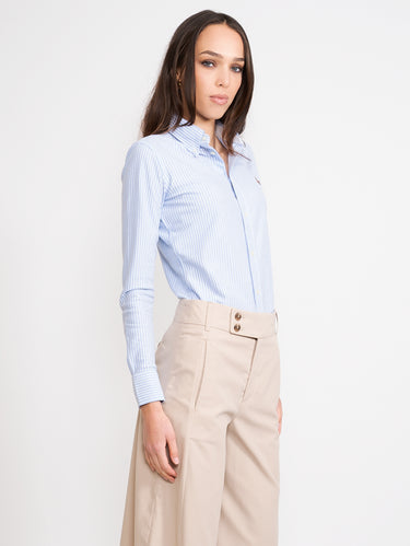 Camicia Knit Oxford Bianco/Blu