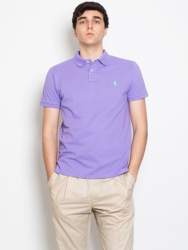 RALPH LAUREN-Polo in Piquè Slim Fit Viola-TRYME Shop