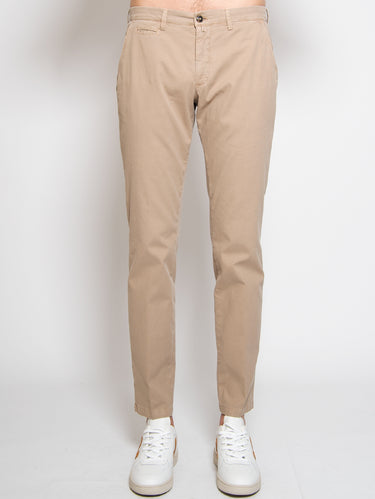 BRIGLIA 1949-Pantaloni in Cotone Armaturato Beige-TRYME Shop