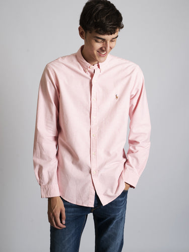RALPH LAUREN-Camicia in Cotone Oxford Rosa-TRYME Shop