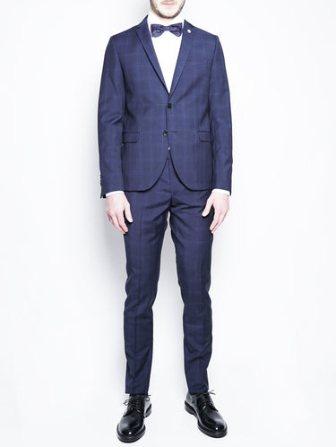MANUEL RITZ-Abito quadrettato Blu / Azzurro-TRYME Shop
