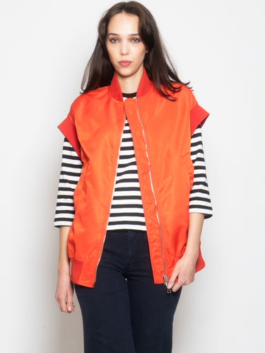 LOST IN ME-Gilet Oversize in Raso Arancione-TRYME Shop