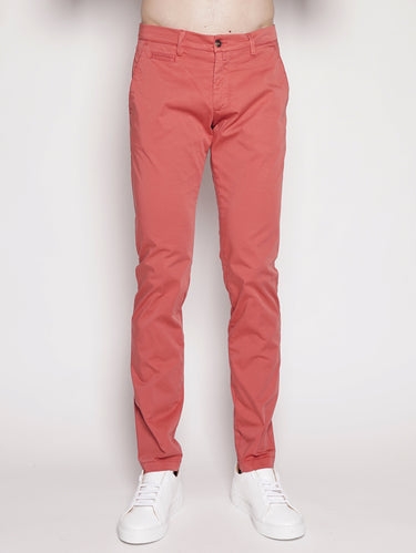 BRIGLIA 1949-Pantalone Chino in Gabardine di Cotone Fragola-TRYME Shop