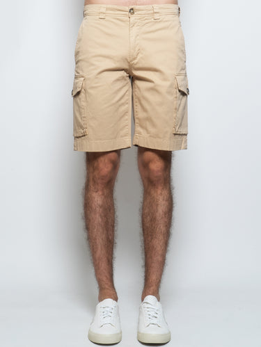 WOOLRICH-Pantaloncini Cargo Straight Beige-TRYME Shop