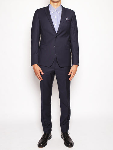 PAOLONI-Abito in Pura Lana Vergine Blu-TRYME Shop