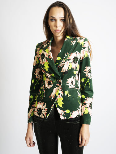 ANIYE BY-Blazer in Velluto Stampato Bloomy Green-TRYME Shop