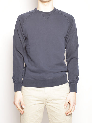 ALPHA STUDIO-Felpa in Cotone Blu Navy-TRYME Shop