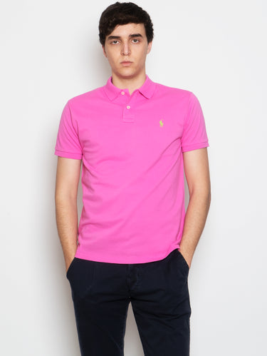 RALPH LAUREN-Polo in Piqué di Cotone Rosa-TRYME Shop