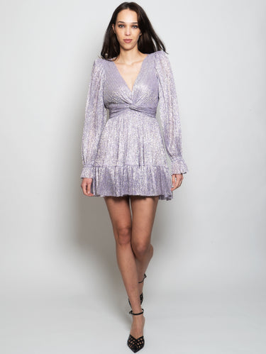 SABINA MUSÁYEV-Abito Plissé in Lurex Lilla-TRYME Shop