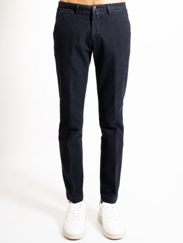 BRIGLIA 1949-Pantaloni in Gabardine di Cotone Blu-TRYME Shop