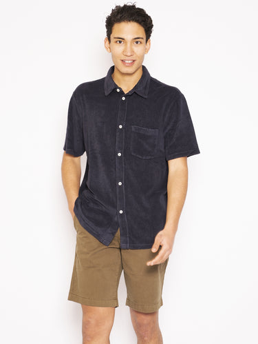CLOSED-Camicia Maniche Corte in Spugna Dark Blu-TRYME Shop