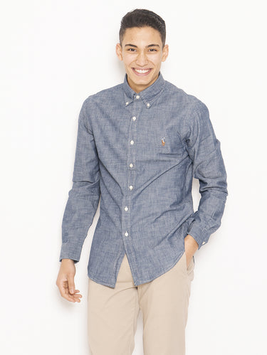 RALPH LAUREN-Camicia Indaco Slim Fit Blu-TRYME Shop