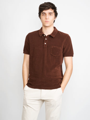 CLOSED-Polo in Spugna Marrone-TRYME Shop