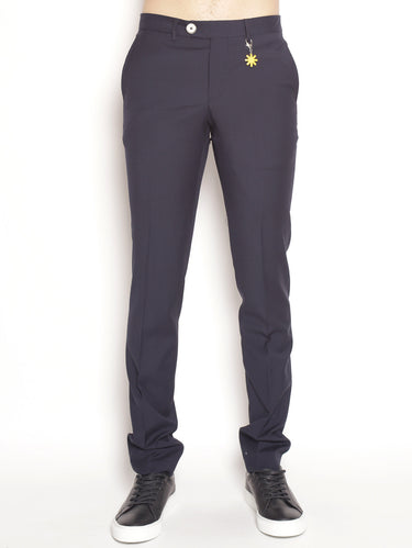MANUEL RITZ-Pantalone elegante slim fit 2232P1858 170000 Blu-TRYME Shop
