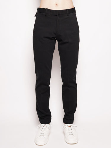 BRIGLIA 1949-Pantalone in Gabardine di Cotone Elasticizzato Nero-TRYME Shop