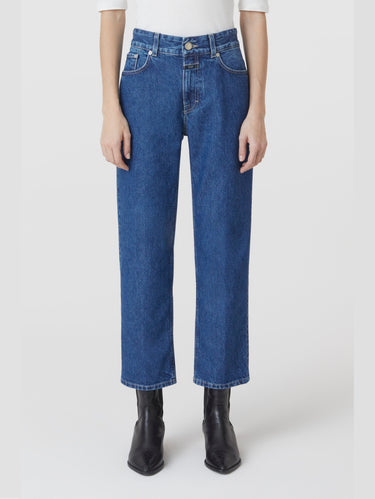CLOSED-Denim Slim Fit in Twill di Cotone Blu-TRYME Shop