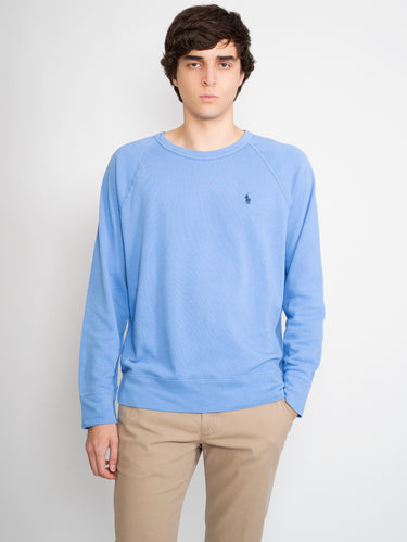 RALPH LAUREN-Felpa Girocollo con Maniche Raglan Blu-TRYME Shop