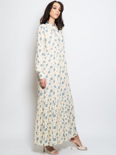 Lange chemisier jurk met multicolor bloemenprint