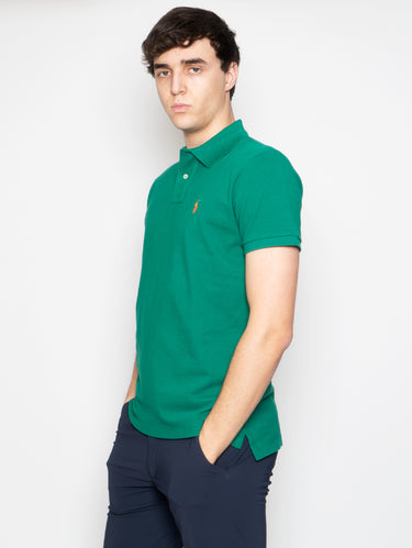 Grünes Polo aus Mesh, Slim Fit
