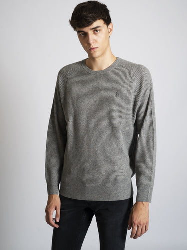 Pullover mit Rippenmuster Grau