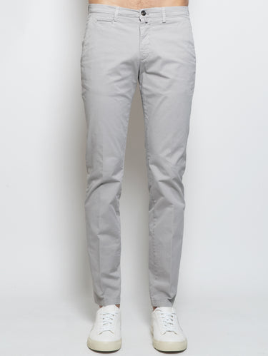 BRIGLIA 1949-Pantaloni Chino in Cotone Grigio-TRYME Shop