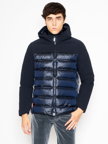 RRD-Giacca con Cappuccio Imbottita Mix Blue Black-TRYME Shop