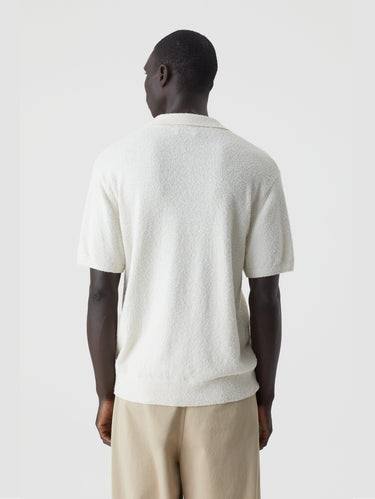 Polo in Terry Cloth Effect Ecru